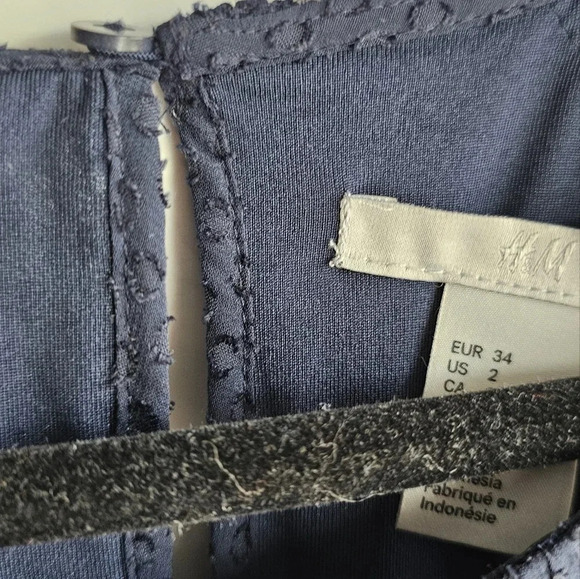 H&M Dark Navy Dress Sleeveless  size 2 girls - Picture 3 of 5